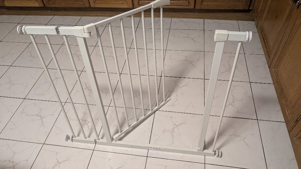 Kindertraphek / veiligheidshek – verstelbaar, Kinderen en Baby's, Traphekjes, Ophalen, Aluminium, Zo goed als nieuw, Klemhekje