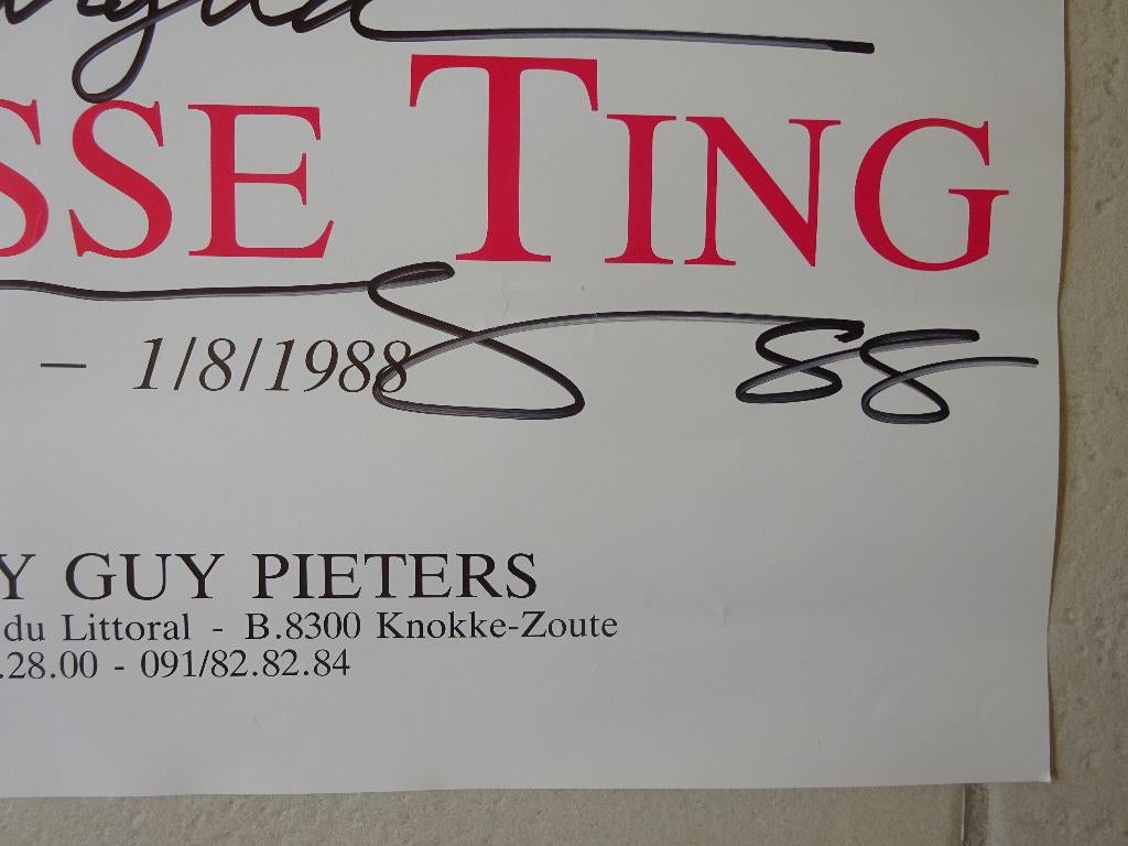 Walasse Ting, Affiche Knokke, signed ** 1988, Ophalen of Verzenden, Gebruikt, Reclame