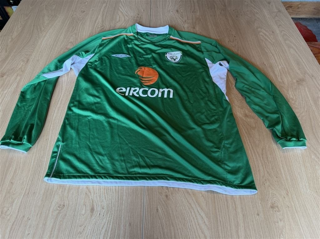 Ierland Umbro 2002 Groen Voetbalshirt Lange Mouw Maat XL, Maat XL, Ophalen of Verzenden, Zo goed als nieuw