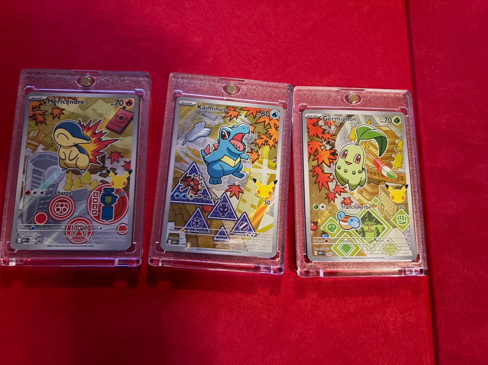 Lot 3 cartes Pokémon - Héricendre, Kaiminus, Germignon, Enlèvement, Neuf, Plusieurs cartes, Foil