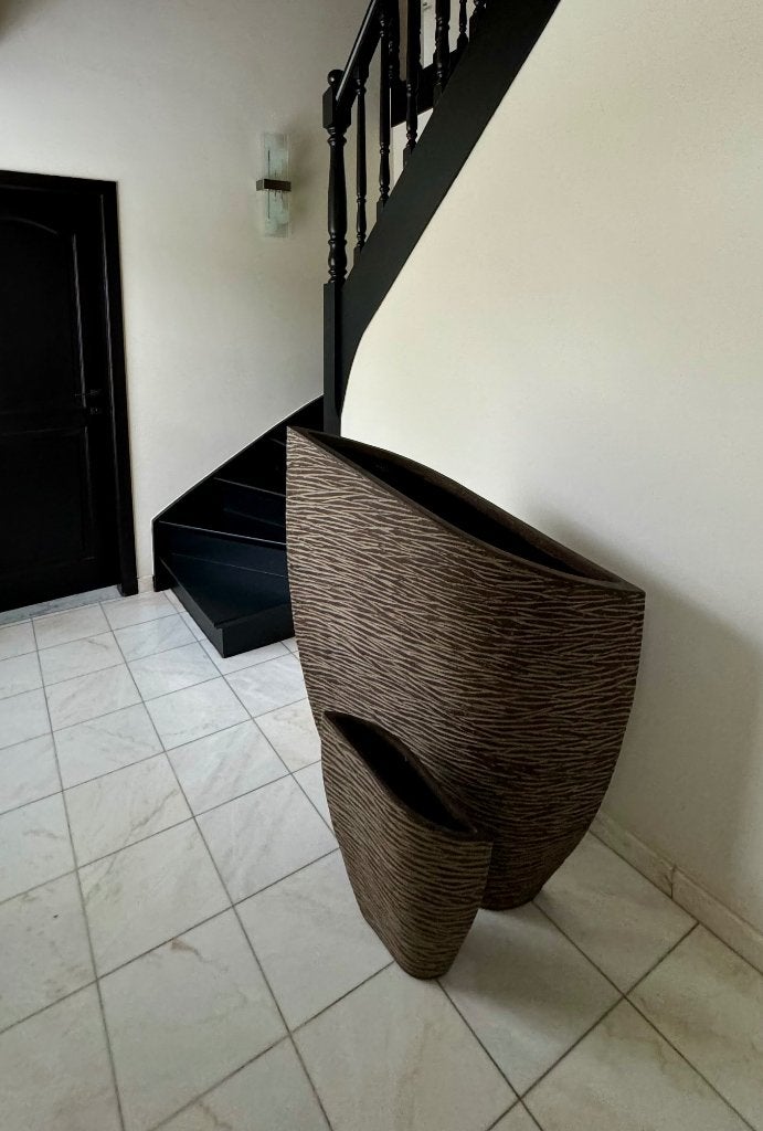 Bruine designvazen ( grote en kleine), Enlèvement, Comme neuf, Marron, Autres matériaux