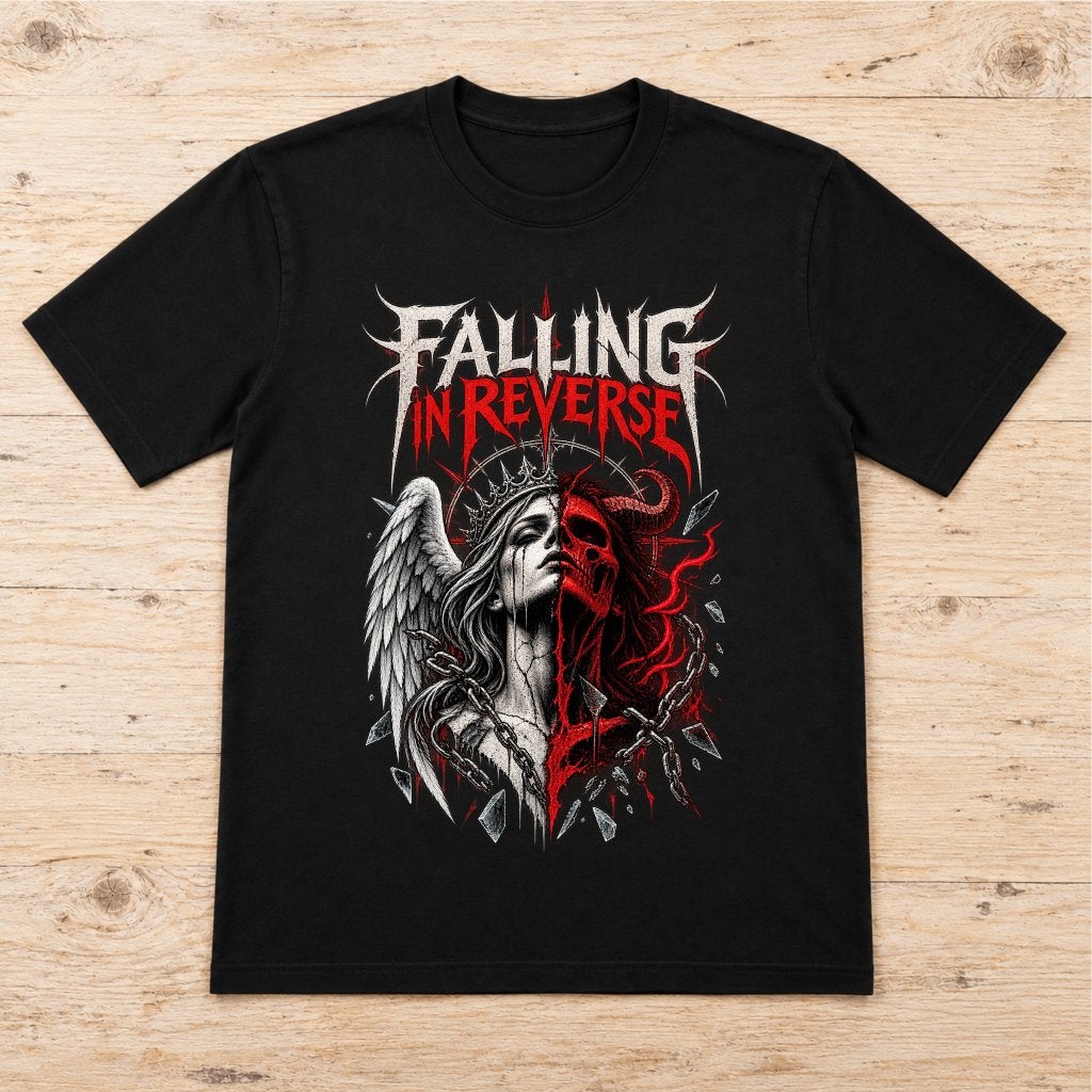 Angel & Demon Falling In Reverse T-shirt - Heren/Dames, Verzenden, Nieuw, Overige maten, GILDAN