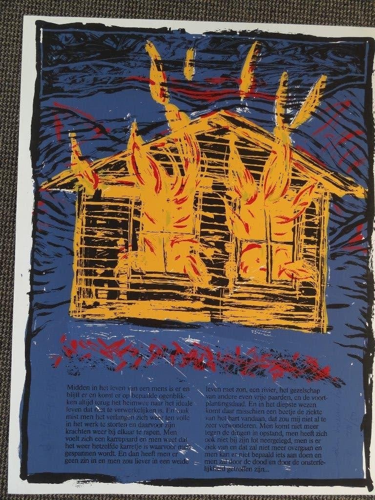 lithographie « affectée par l'immortalité » 28/50, Antiquités & Art, Signé, Envoi, Autres sujets, Lithographie