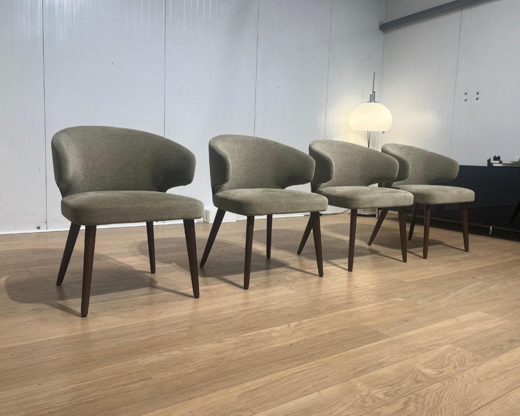 NIEUWSTAAT Minotti Dining Chairs Beige/Taupe Set 4, Overige kleuren, Ophalen of Verzenden, Zo goed als nieuw, Vier