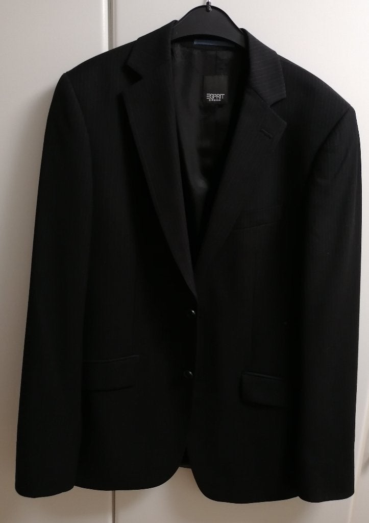 Zwart 2-delig kostuum met retro streepje van Esprit, maat 46, Kleding | Heren, Kostuums en vesten, Ophalen of Verzenden, Zo goed als nieuw