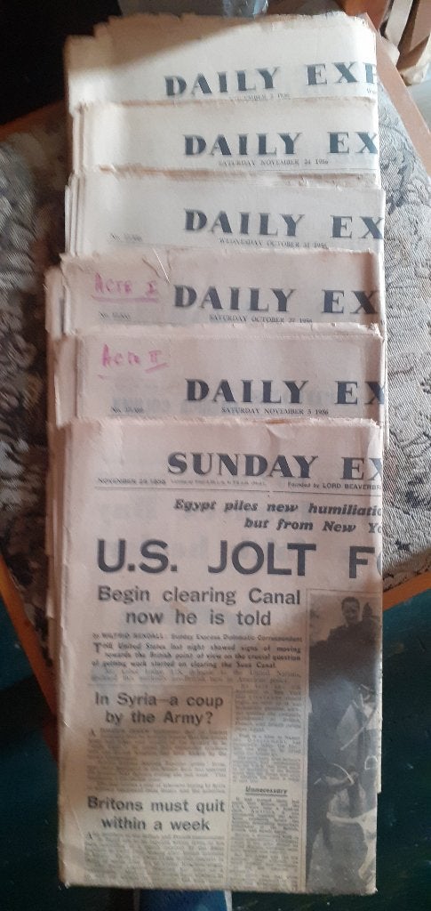 Journaux Ancien Daily Express 1956, Collections, Revues, Journaux & Coupures, Enlèvement, 1940 à 1960, Journal
