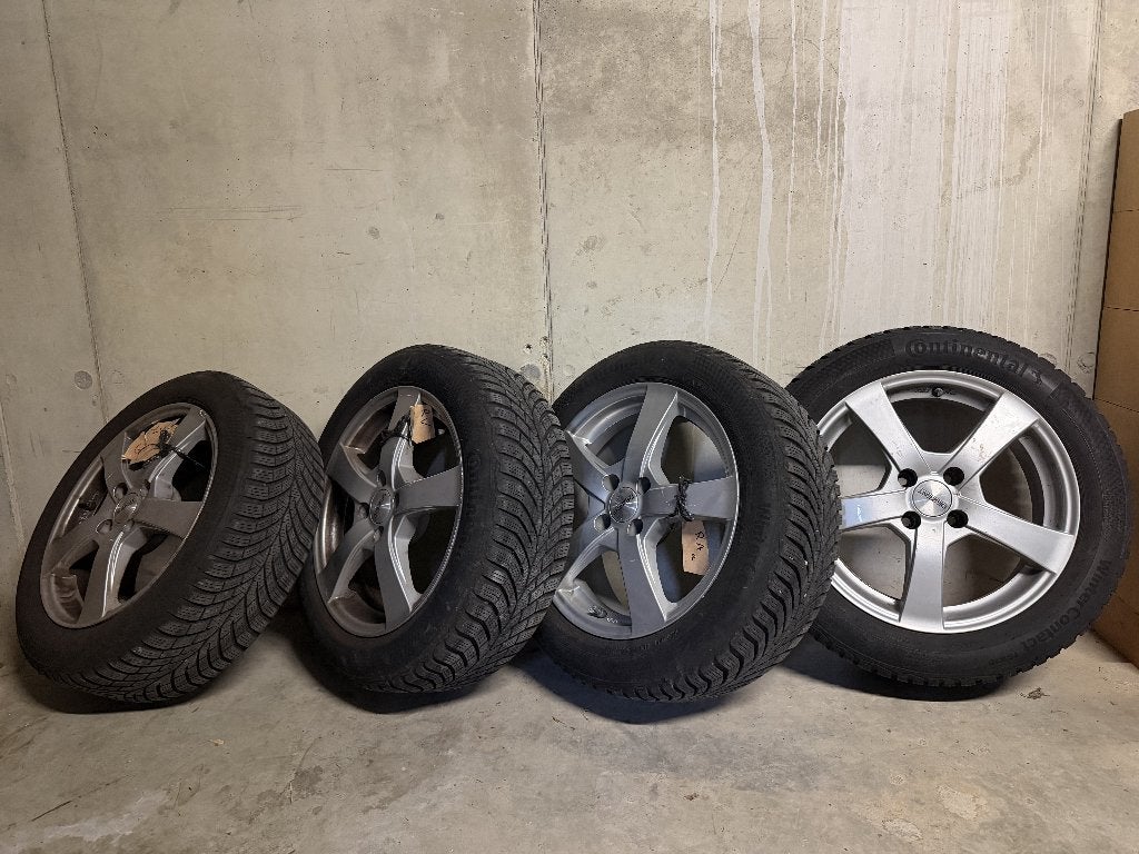 4 jantes Dezent 16" + pneus d'hiver Continental 195/55 R16, Autos : Pièces & Accessoires, Pneus et Jantes, Pneus hiver, 16 pouces