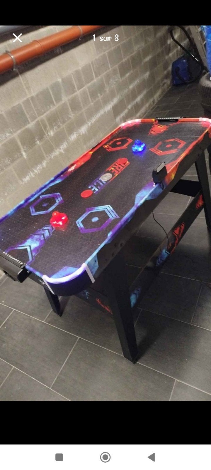 Table de Air Hockey, Enlèvement, Utilisé