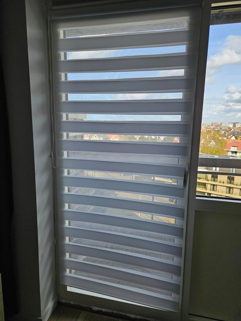 Rolgordijnen wit gestreept, (2x 90x200 + 2x 80x150), Ophalen, Wit