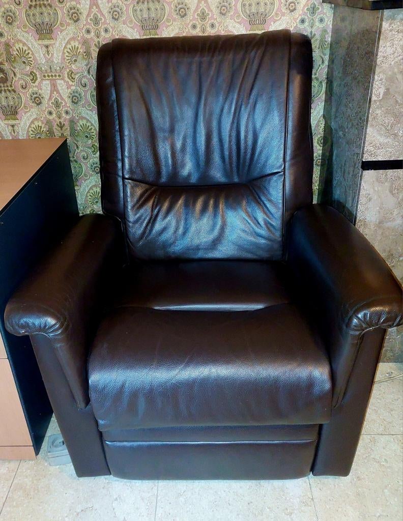 Lederen relaxzetel, Ophalen, Leer