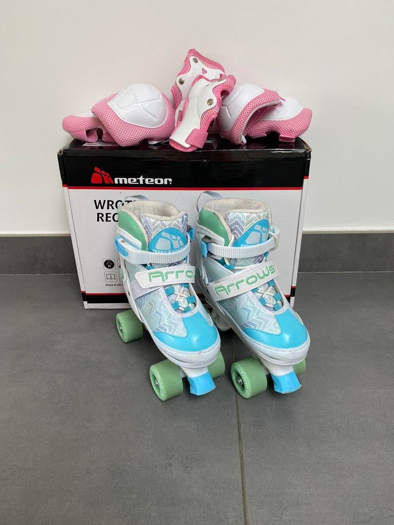 Rolschaatsen maat 35-38 met beschermers, Enlèvement, Réglable, Utilisé, Enfants