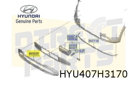 Hyundai Inster (1/25-) afdekking voorbumpergrille onder (te, -, -, Nieuw, Bumper