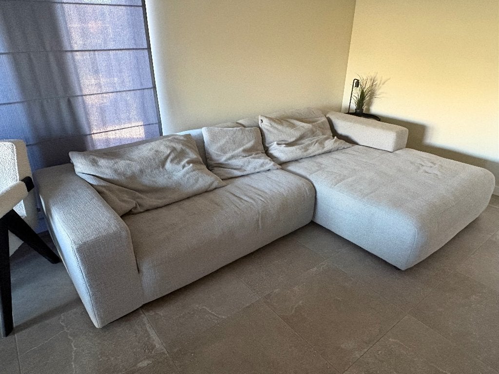 Grijze hoekzetel hülsta sofa, Huis en Inrichting, Ophalen, 250 tot 300 cm, Hoekbank, Zo goed als nieuw
