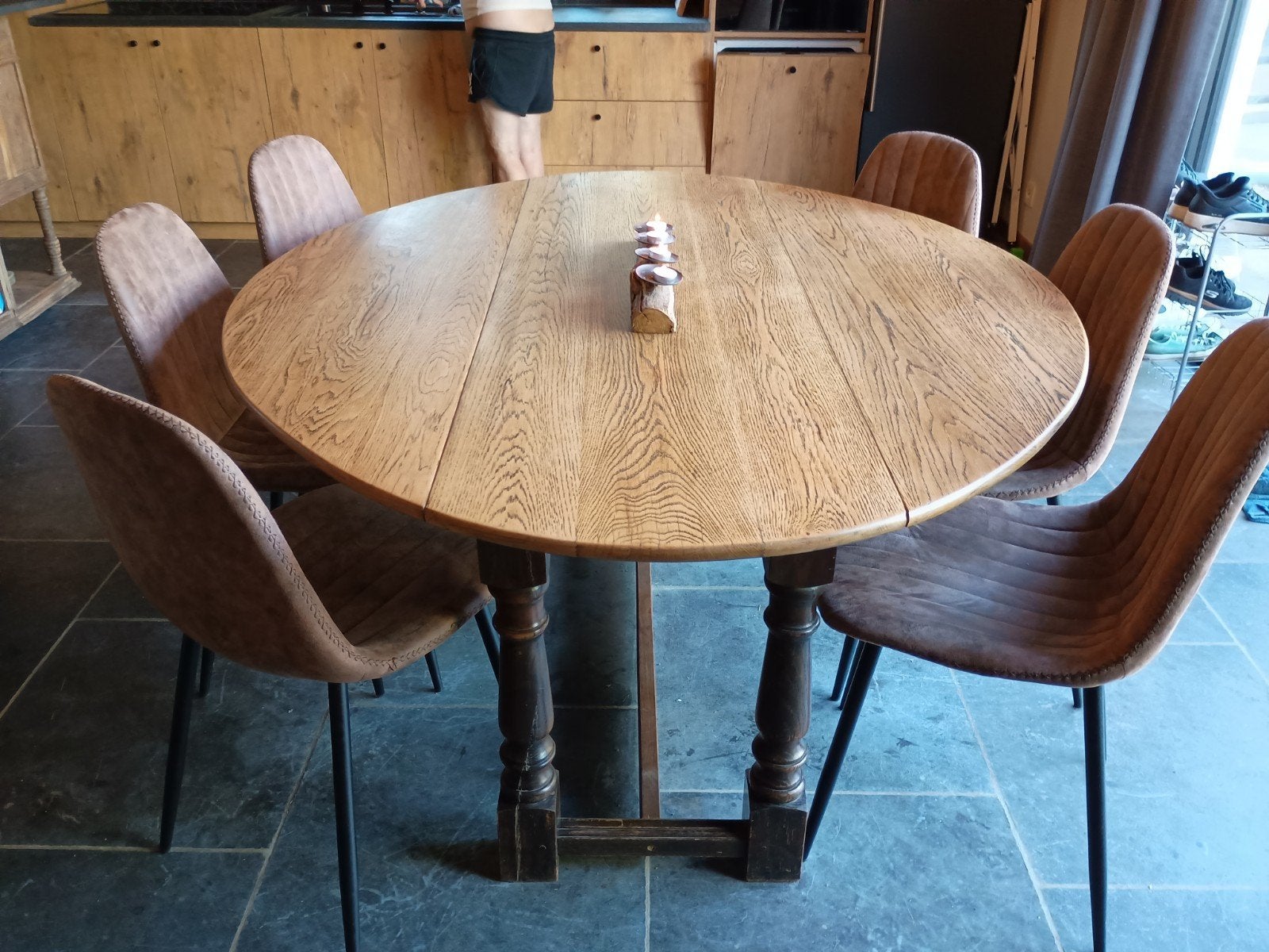 eettafel eiken hout, Ophalen