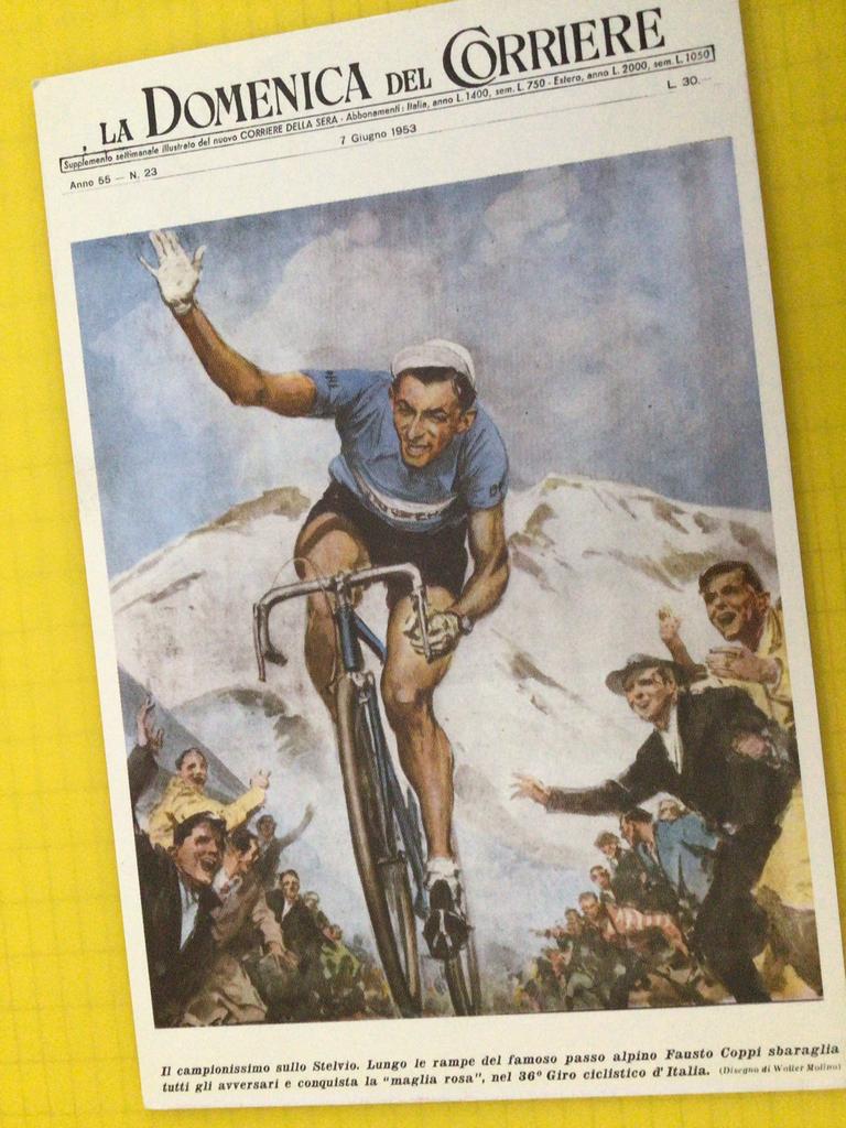 wielerkaart 1953 team bianchi fausto coppi, Envoi, Comme neuf