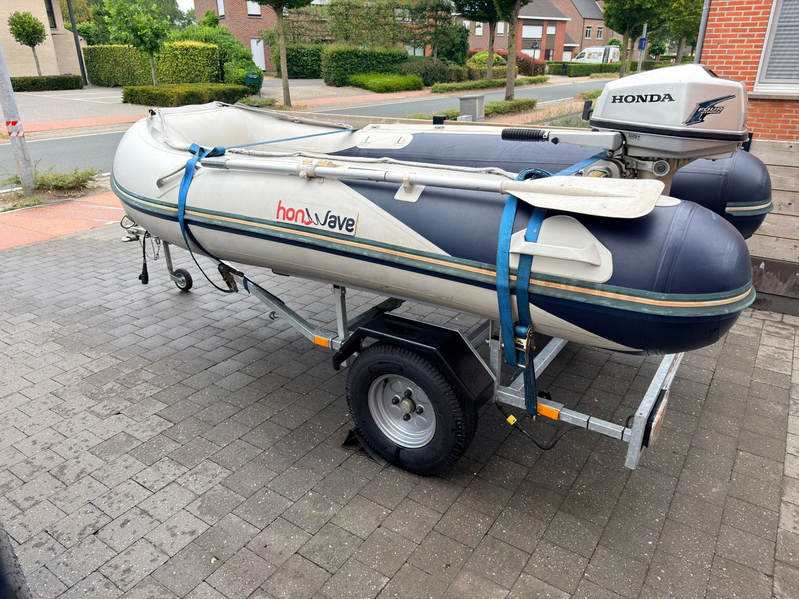 Honda Marine boot + trailer, Watersport en Boten, Ophalen, Minder dan 1500 kg, Gebruikt, Verstelbare verlichting