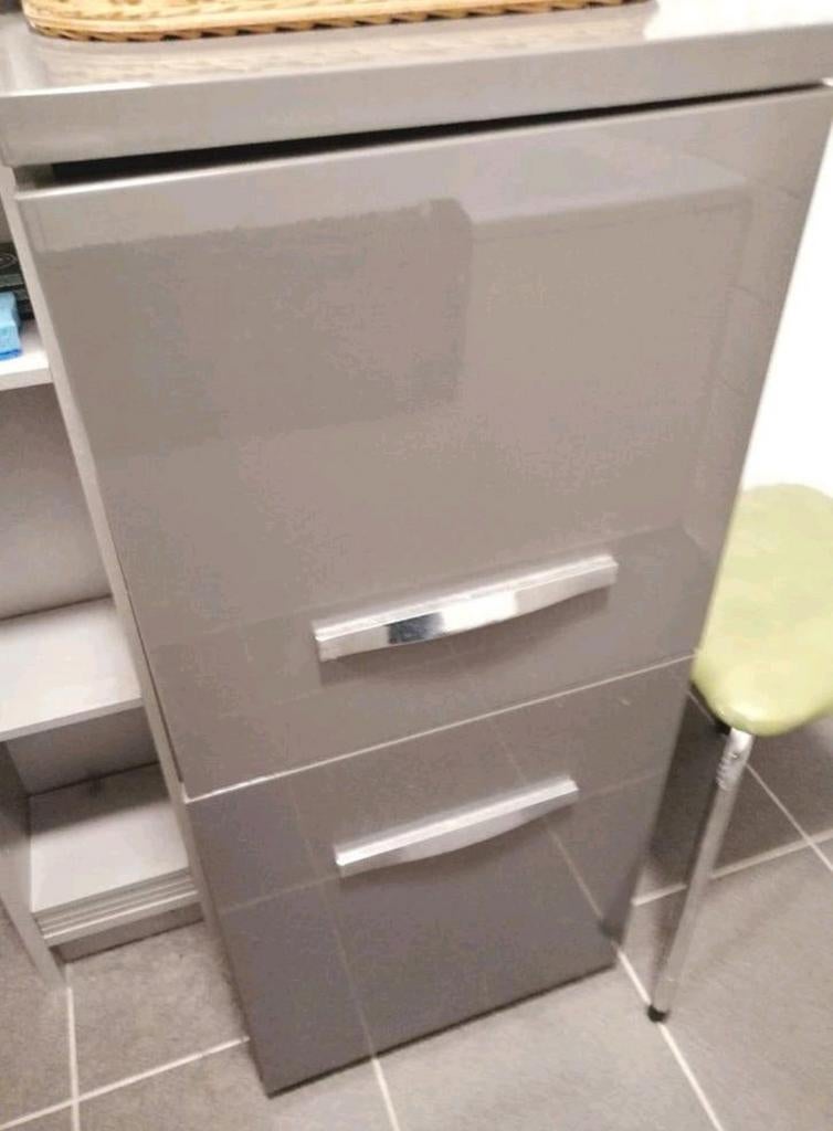 ⭐️🟠 voir ✨️ Ikéa laqué gris 2 portes mural placard poignées, Enlèvement