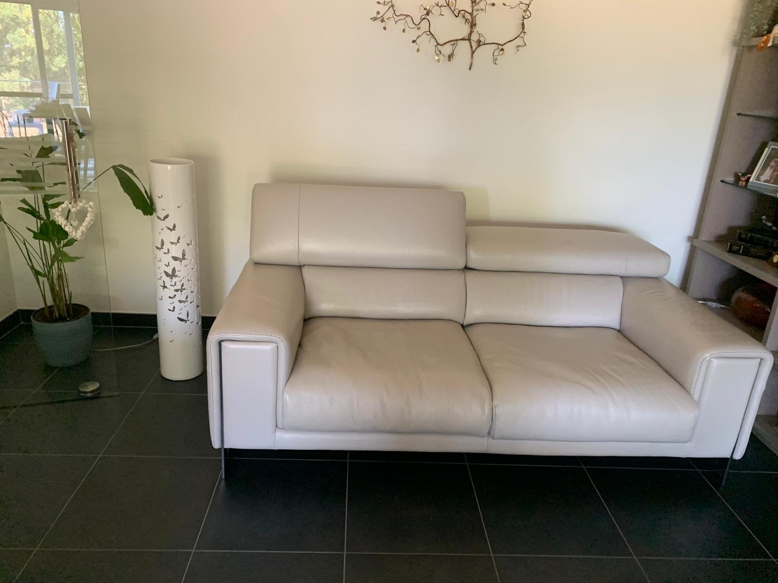 te koop: lederen salon 2 x 2 zit, Huis en Inrichting, Zetels | Zetels, Ophalen, 150 tot 200 cm, Tweepersoons, Zo goed als nieuw