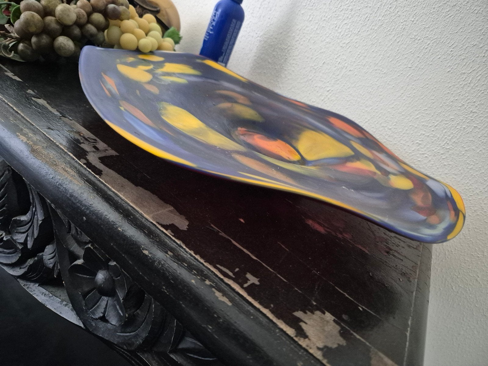 schaal met druiven, Brocante, Blauw, Ophalen of Verzenden, Zo goed als nieuw
