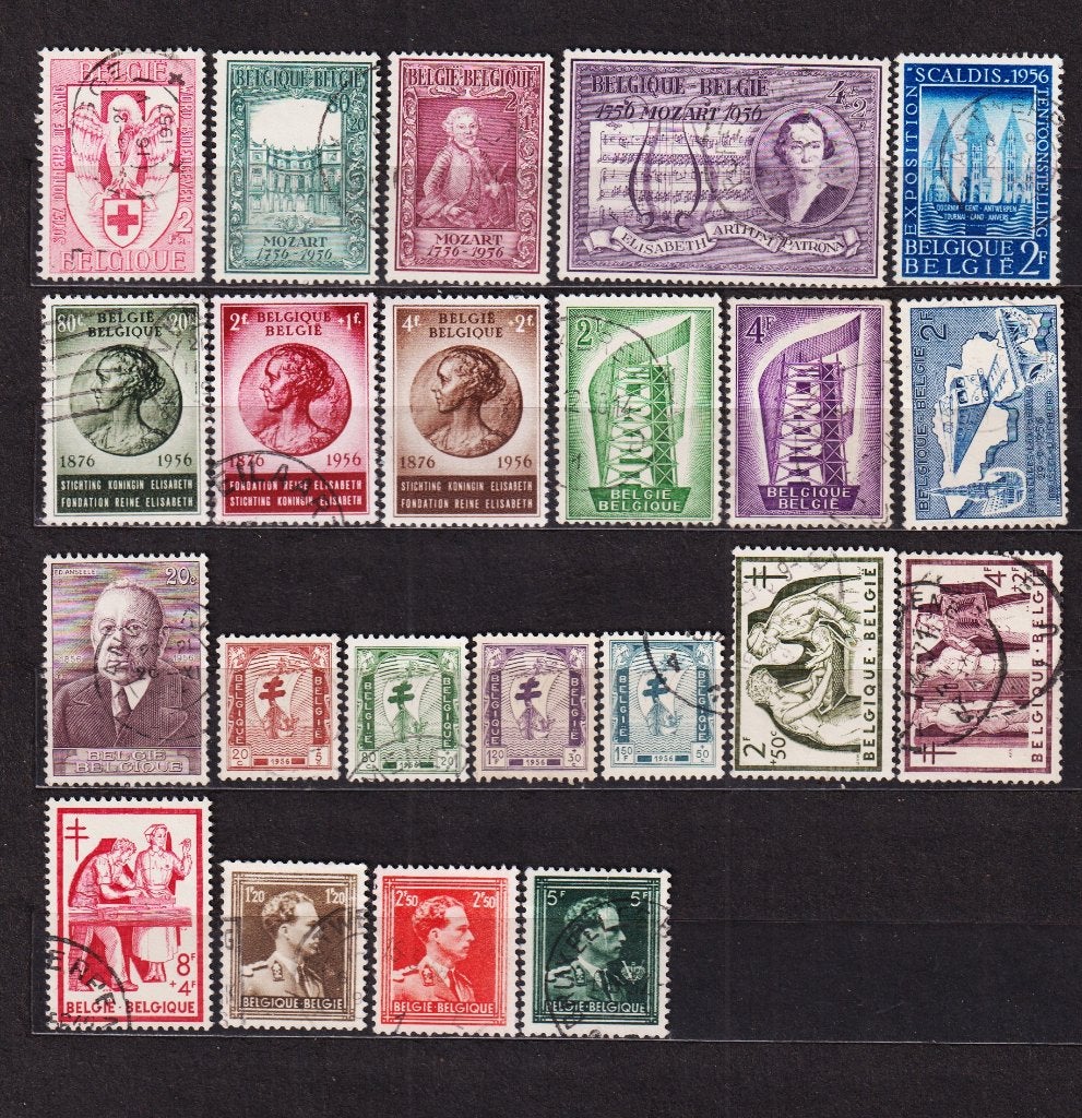 België 1956 volledig jaar gestempeld, Verzenden, Gestempeld, Gestempeld