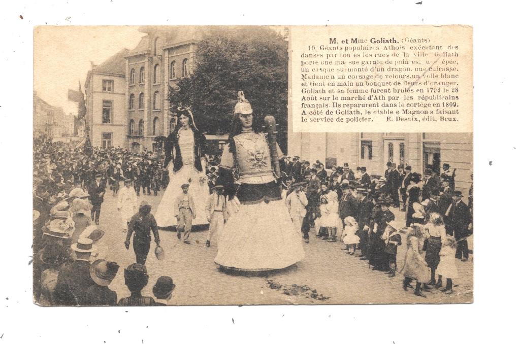 Ath NA97: M. et Mme Goliath, Envoi, 1920 à 1940, Non affranchie, Hainaut