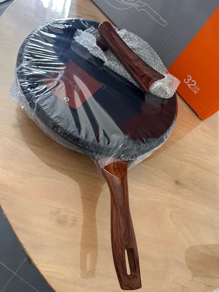 Wok Coréen 32 cm "Ice Cracking" – Tous feux, Neuf, Enlèvement ou Envoi, Autres marques, Autres matériaux