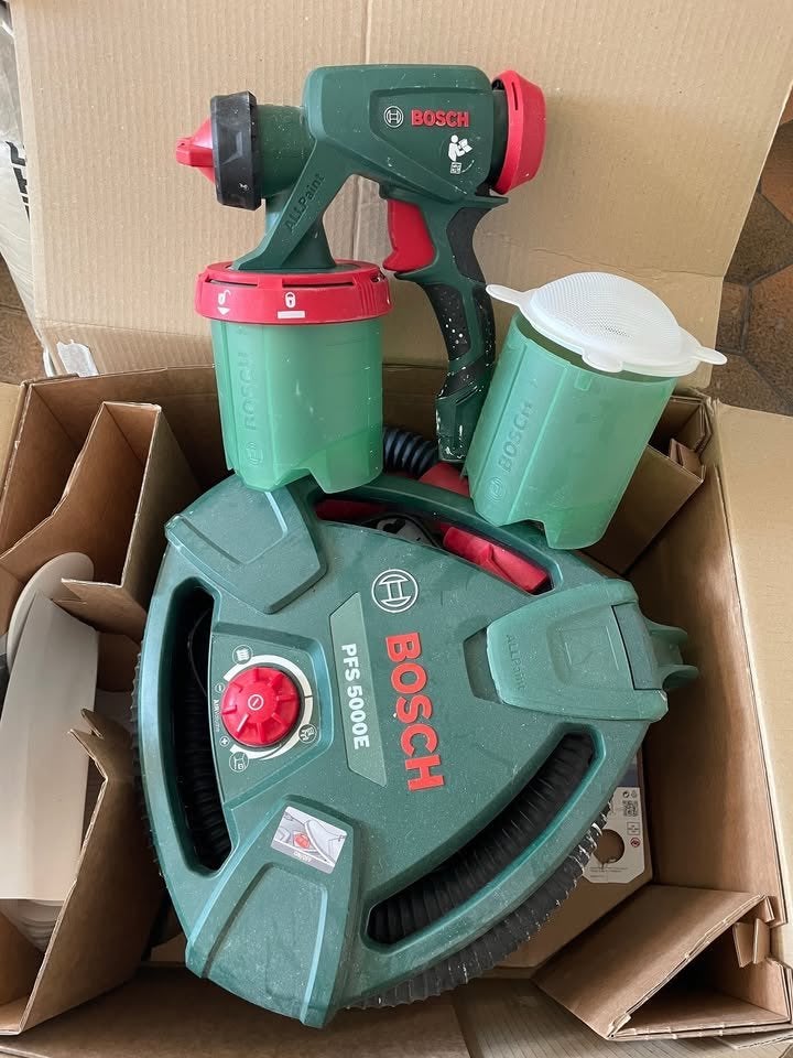 Pistolet à peinture Bosch PFS 5000E sous garantie, Doe-het-zelf en Bouw, Ophalen, Gebruikt, Verfspuit of Verfpomp