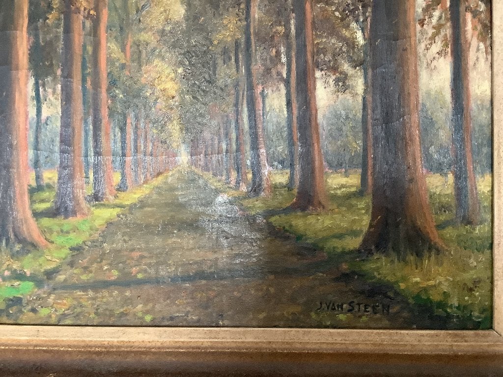 Schilderij J. Van Steen, Antiek en Kunst, Ophalen, Doek, Realistisch, Olieverf