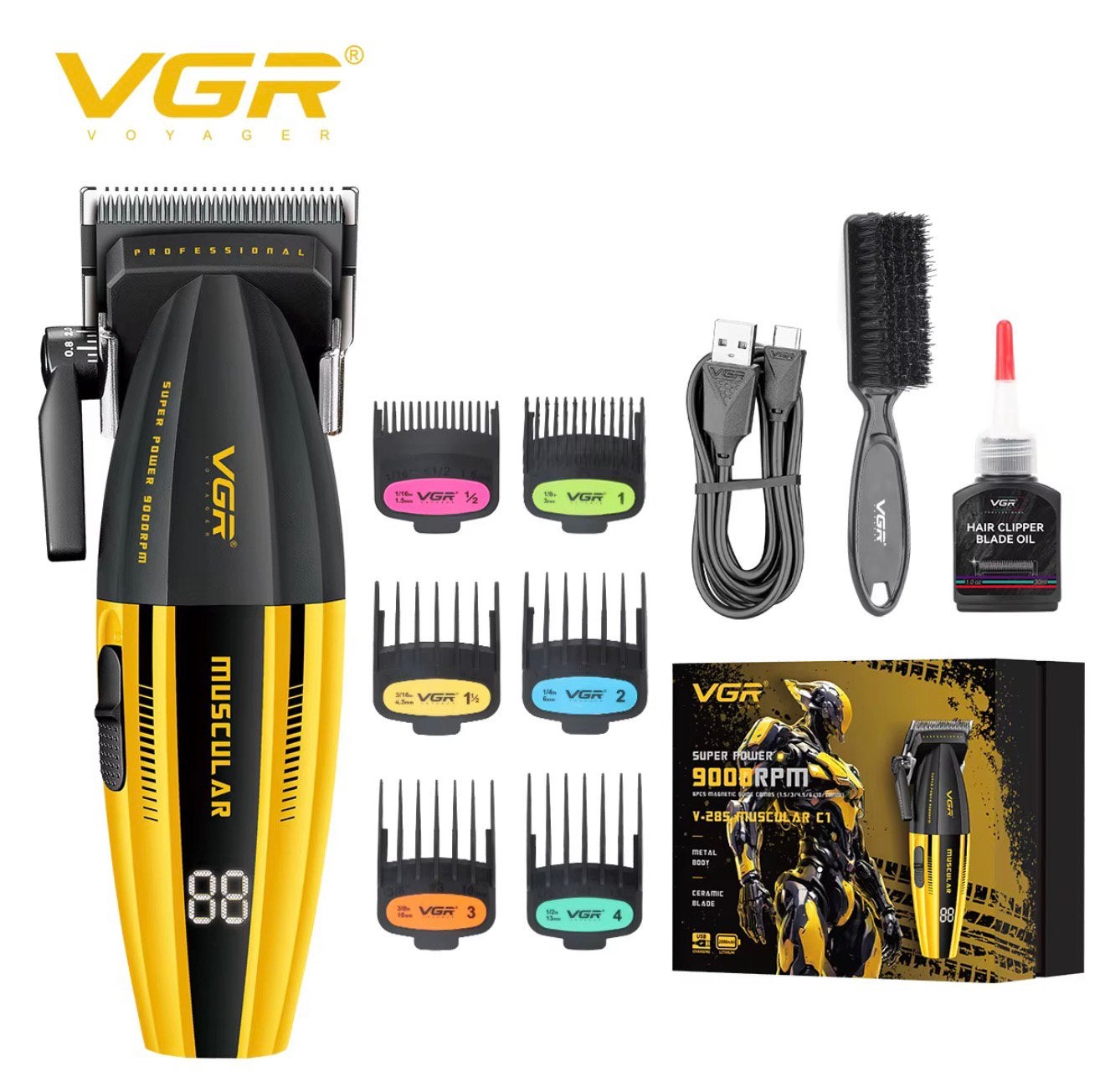 VGR V-285 9000RPM metalen professionele tondeuse voor mannen, Ophalen of Verzenden, Zo goed als nieuw