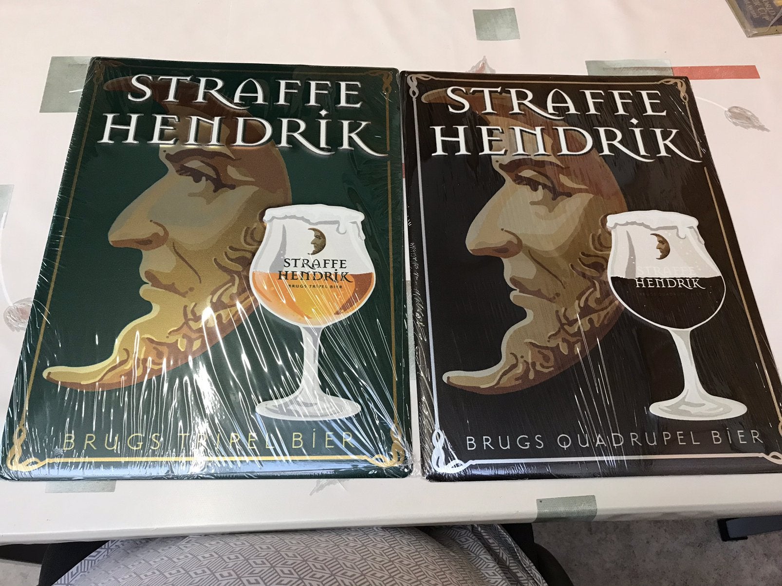 Lot de 2 panneaux d'affichage en métal Straffe Hendrik, Enlèvement ou Envoi, Comme neuf, Panneau publicitaire