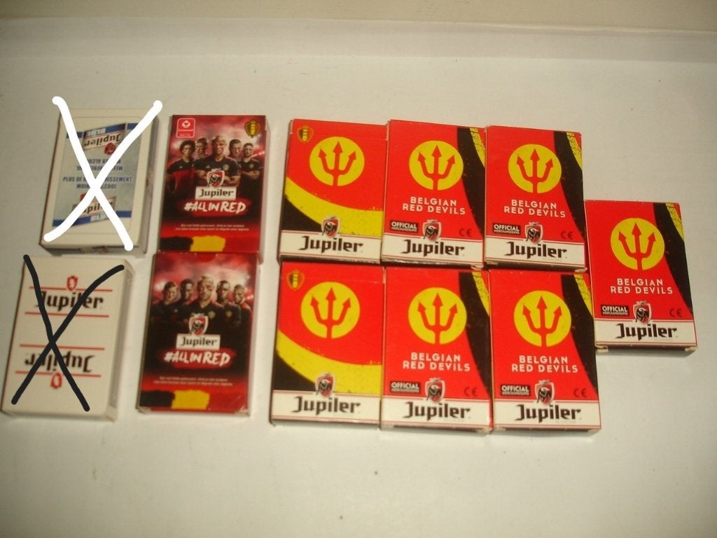Speelkaarten Jupiler, Rode Duivels, € 1,50 pr spel., Collections, Enlèvement ou Envoi, Neuf, Carte(s) à jouer