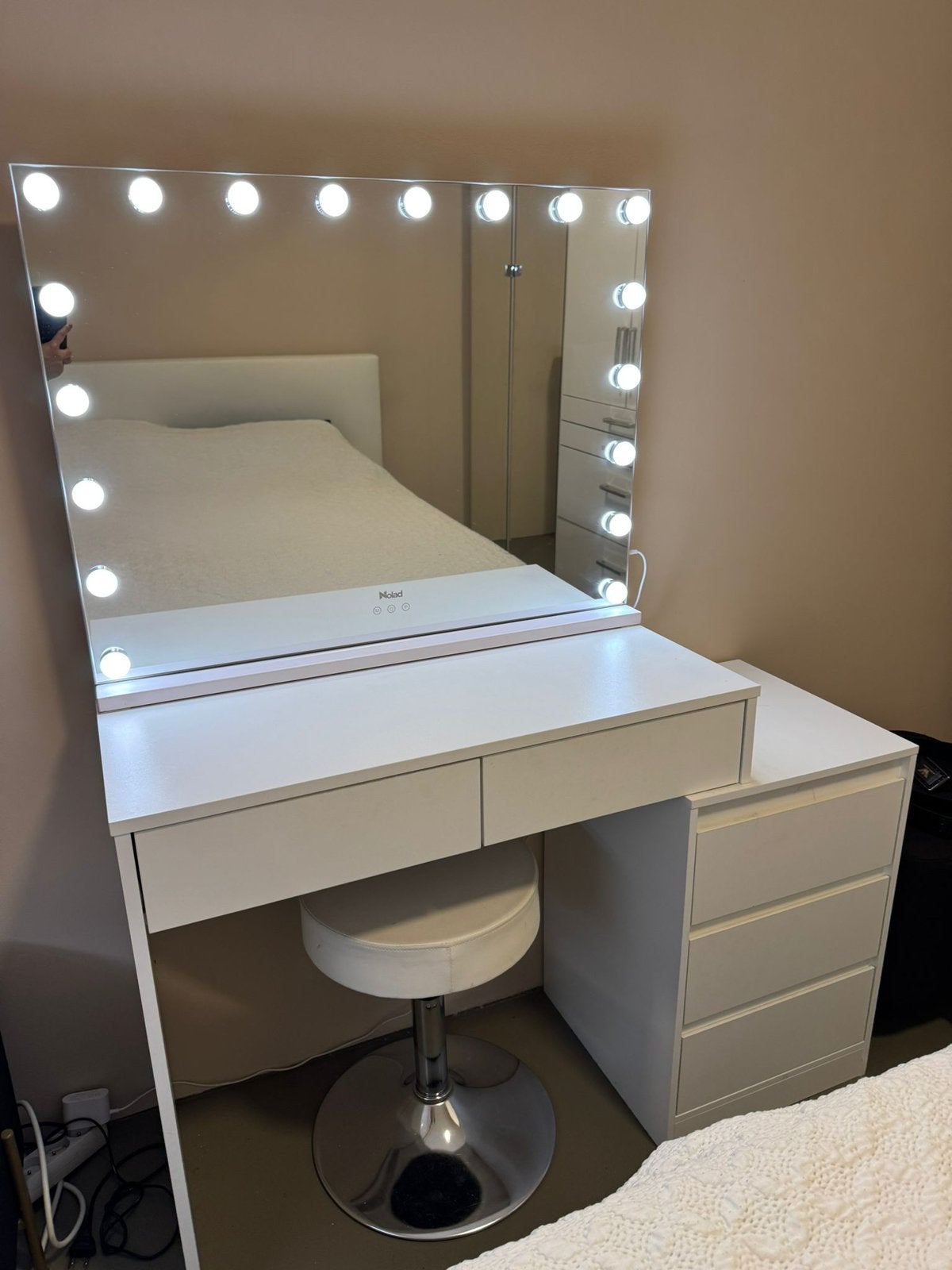 makeup tafel met spiegel & zijn stoel, Enlèvement ou Envoi, Comme neuf