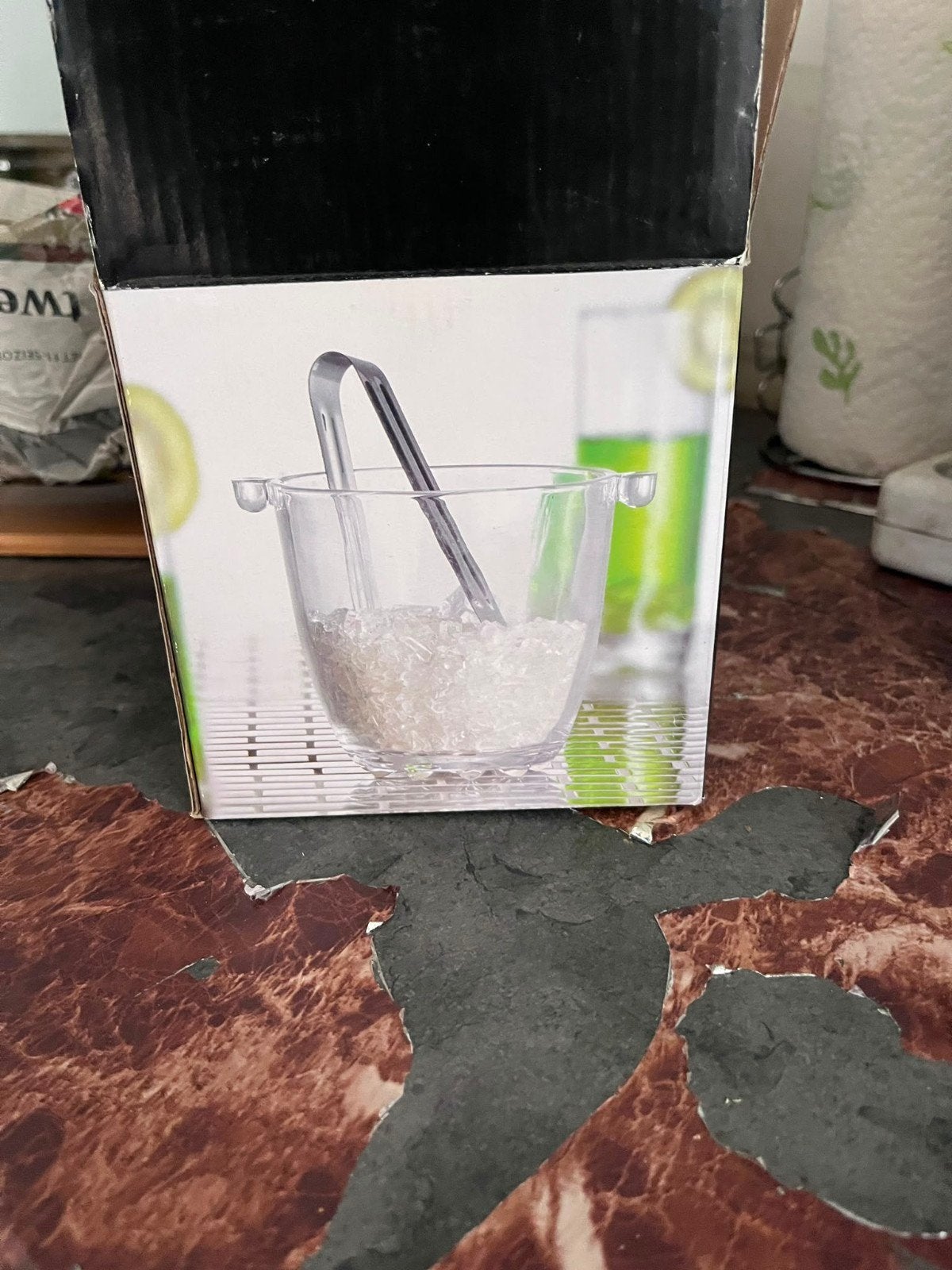 Seau à glace avec pince, Enlèvement ou Envoi, Verre