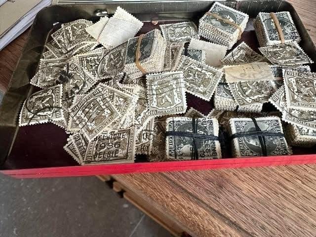 set oude postzegels Belgie Belgique, Ophalen, Met stempel, Koninklijk huis, Gestempeld