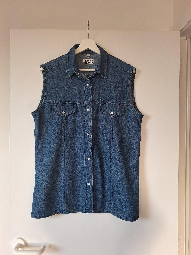 Mouwloze jeansvest Queentex Sports (maat medium), Kleding | Dames, Maat 38/40 (M), Blauw, Ophalen of Verzenden, Zo goed als nieuw