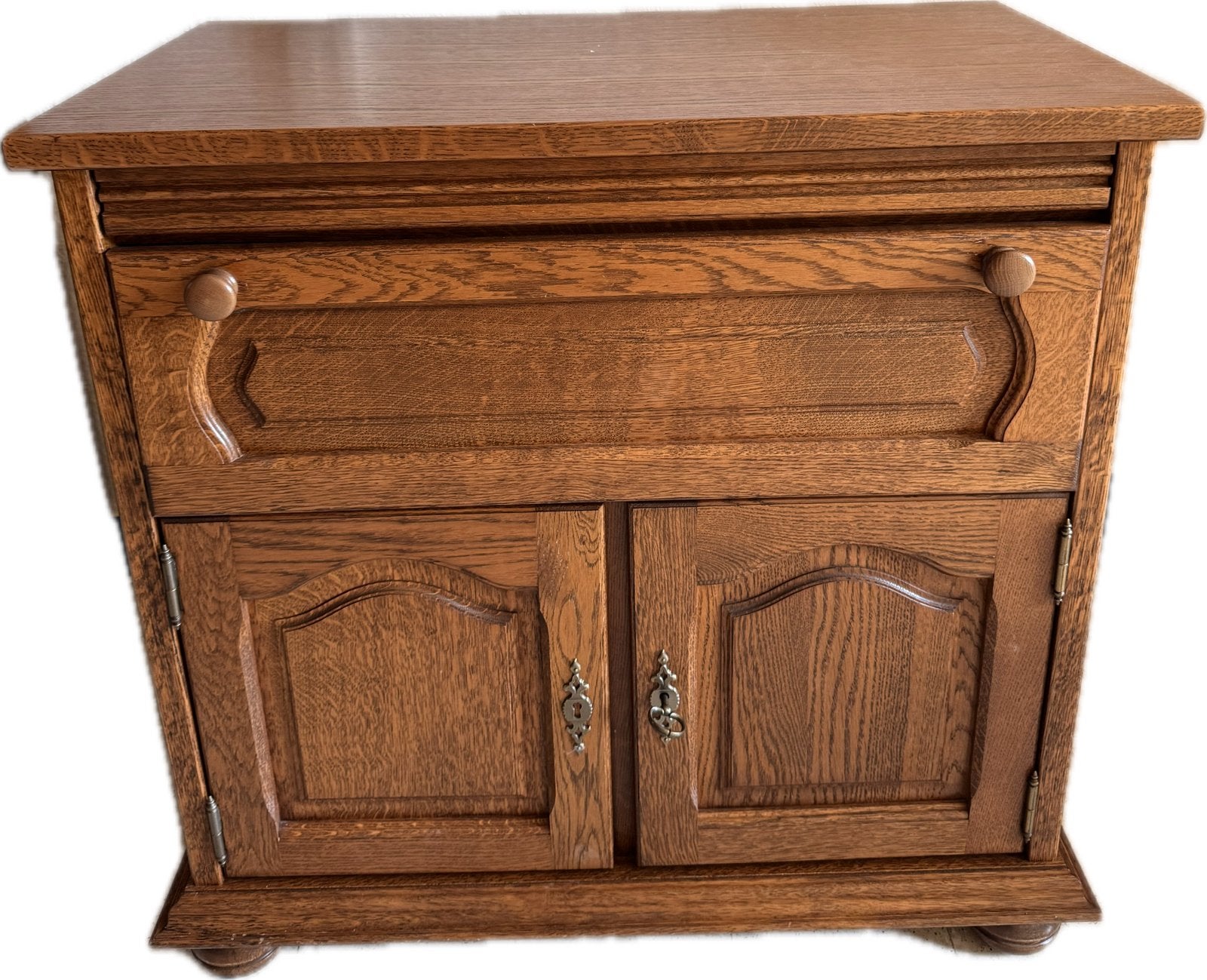 Eiken TV meubel, Ophalen, Gebruikt, Eikenhout, 50 tot 100 cm