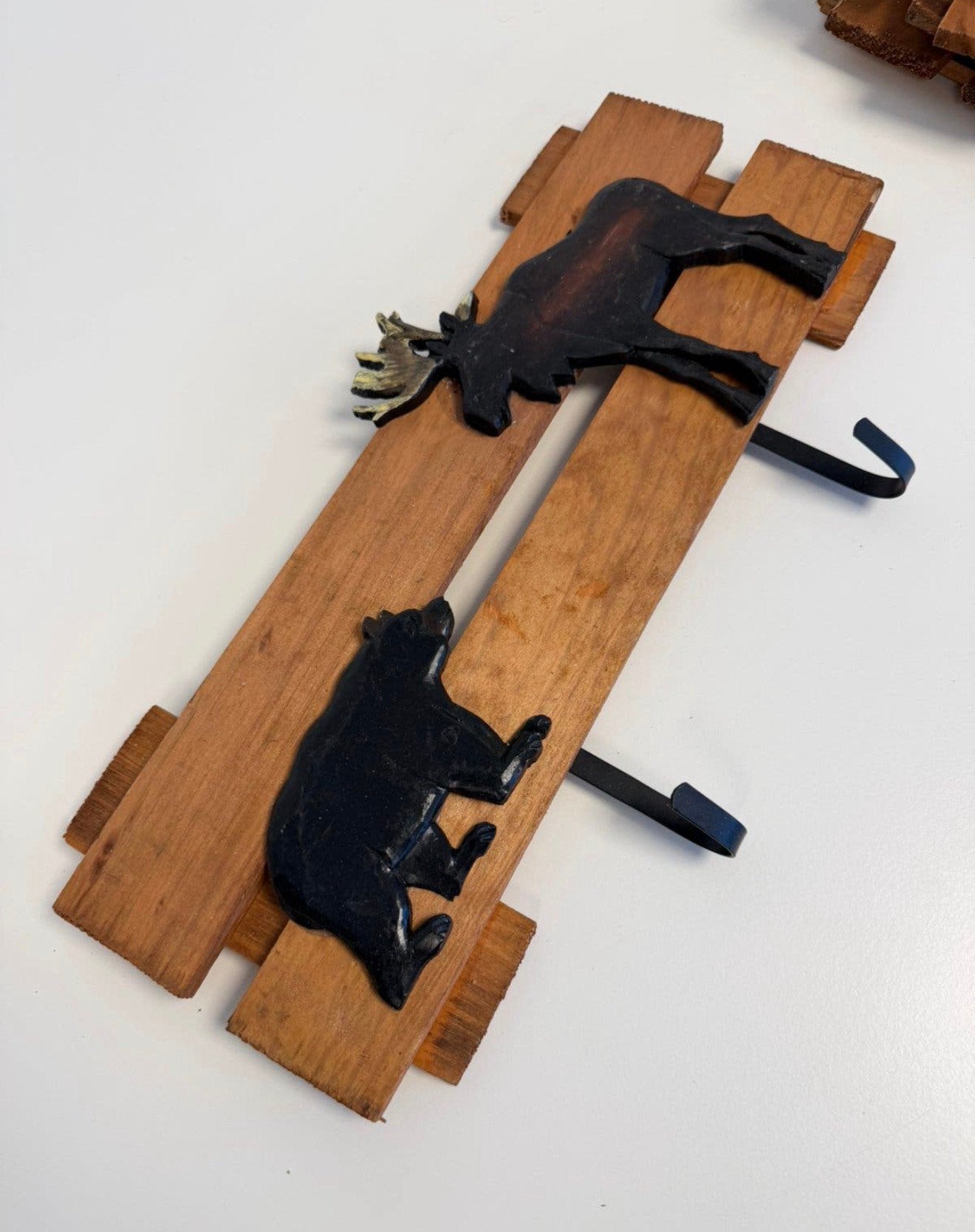 Vintage Houten hout Wandkapstok Beer & Eland Rustiek 45 cm, Ophalen of Verzenden, Zo goed als nieuw, Hout, Wandkapstok