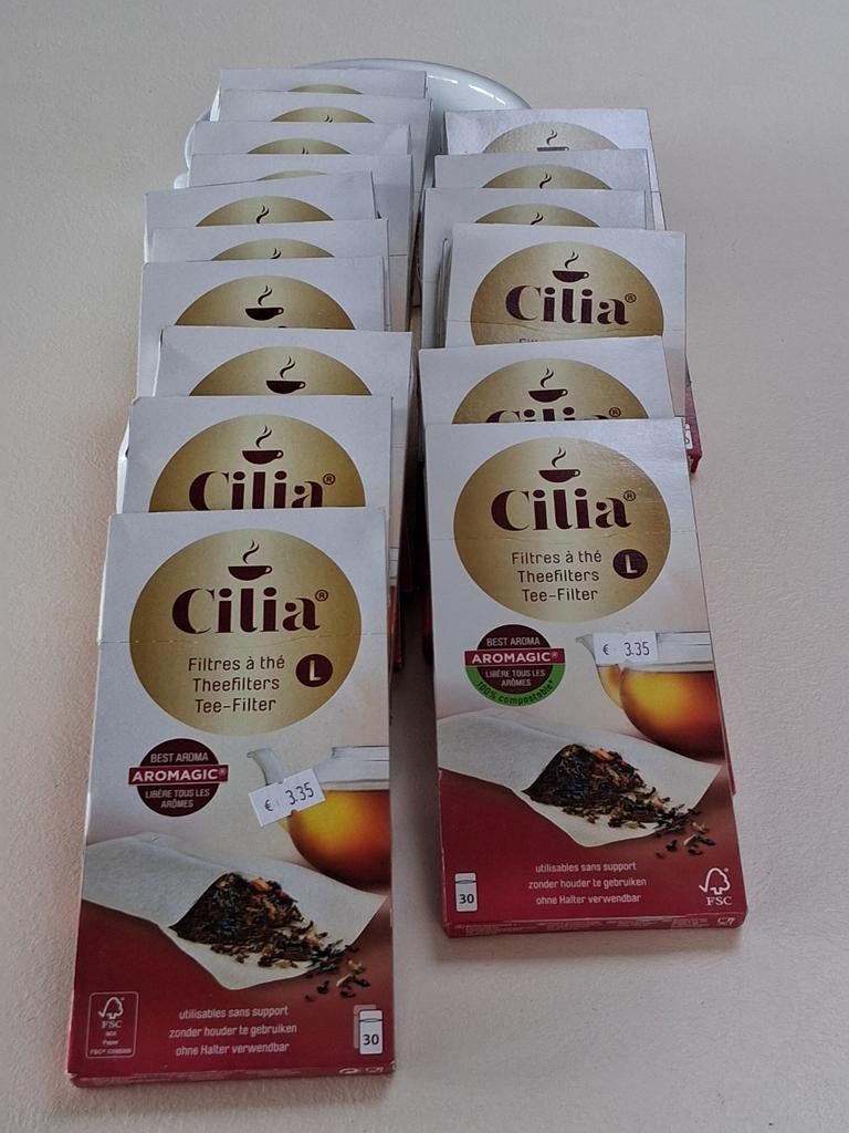 17 sachets de filtre à thé Cilia. 30 pièces par paquet, Enlèvement ou Envoi
