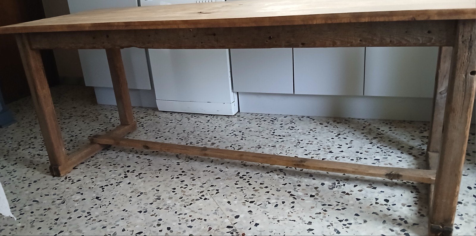 Antieke eettafel / kloostertafel 75br x 200, Antiek en Kunst, Ophalen