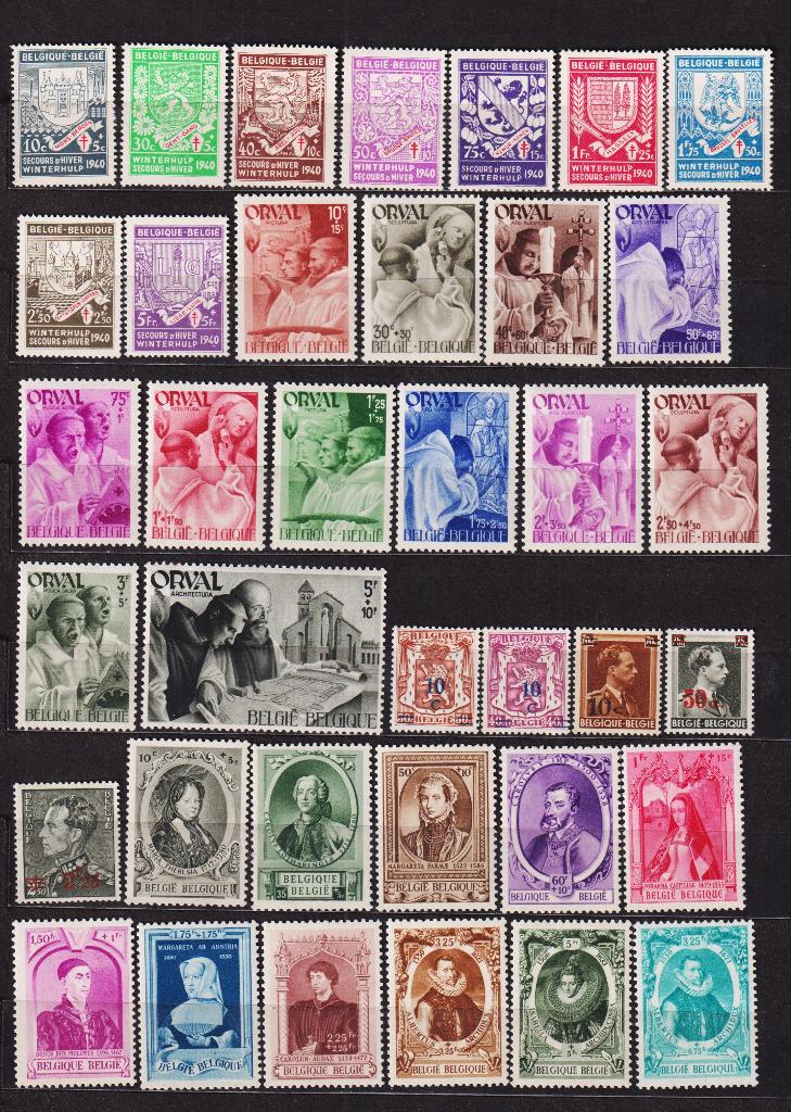 Belgique 1941 5 séries complètes et les 2 grands blocs **, Timbres & Monnaies, Envoi, Non oblitéré, Neuf