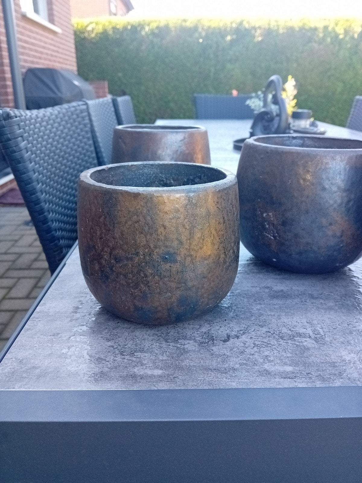 bloempotten goud kaki 1 groengoud, Ophalen, Zo goed als nieuw, Binnen