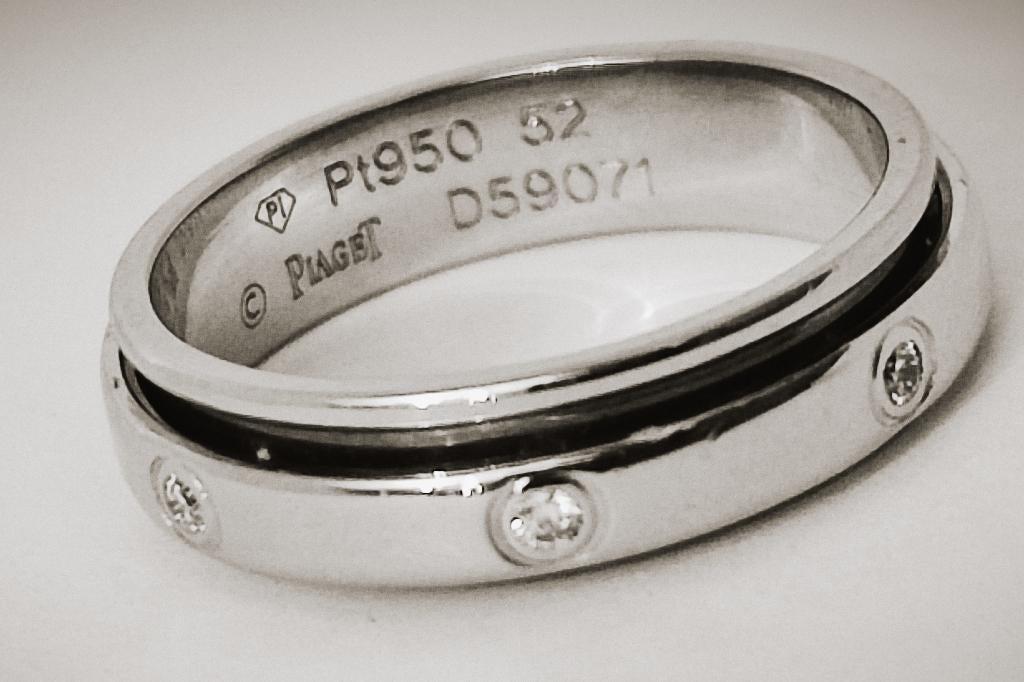 Platinum ring Piaget Possession met diamanten, Enlèvement ou Envoi, Comme neuf, Femme ou Homme, Avec pierre précieuse