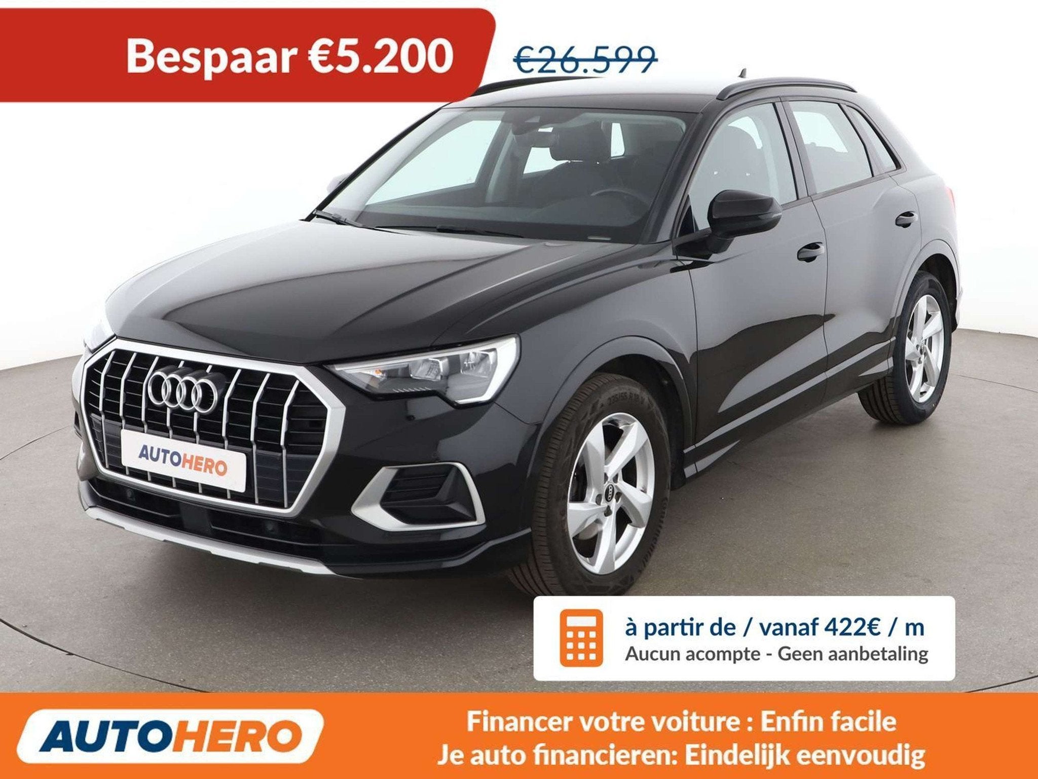 Audi Q3 35 TFSI Mild-Hybrid Advanced (bj 2021, automaat), Auto's, Lichtsensor, 149 g/km, Zwart, Leder