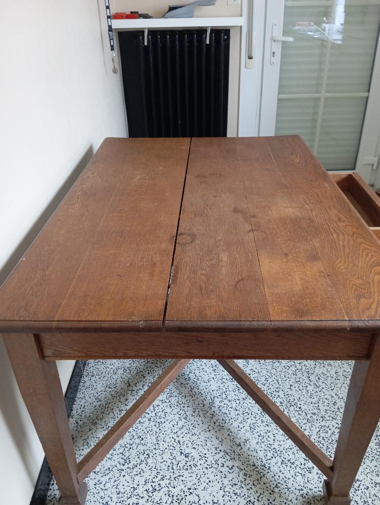 Oude keukentafel met lade, Antiek en Kunst, Ophalen