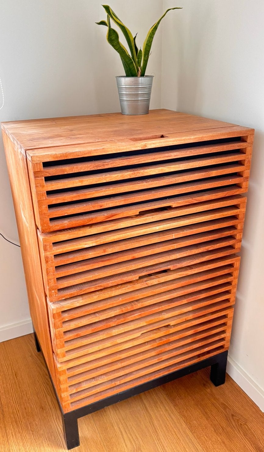 2 teak ladekasten, Ophalen, Teakhout, Zo goed als nieuw, 3 of 4 laden