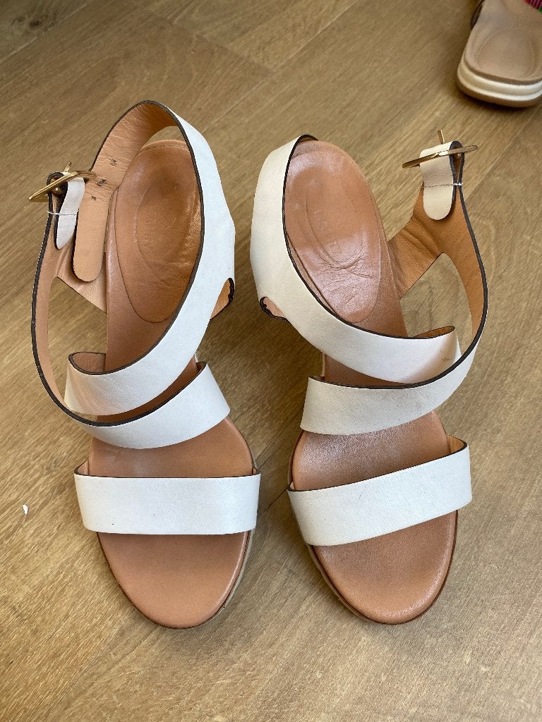 Sandaal met hak, Kleding | Dames, Wit, Gedragen, Sandalen of Muiltjes, Ophalen of Verzenden