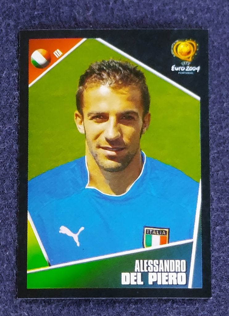 Panini sticker card voetbal ' EK Euro 2004 - A. Del Piero ', Ophalen of Verzenden, Nieuw, Poster, Plaatje of Sticker