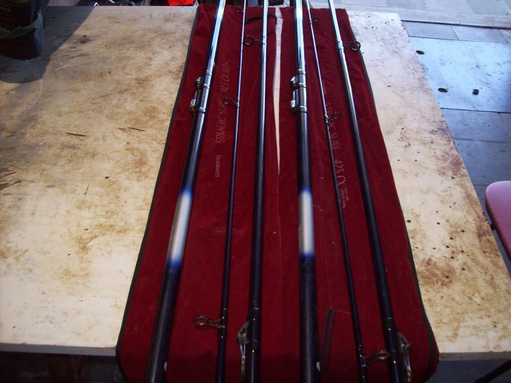 2 zeehengels schimano stradic surf 425m, Watersport en Boten, Ophalen, Gebruikt, Complete set