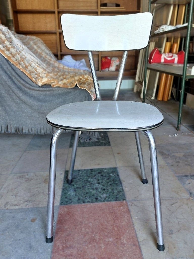 keukenstoelen, Maison & Meubles, Chaises, Métal, Comme neuf, Enlèvement, Blanc
