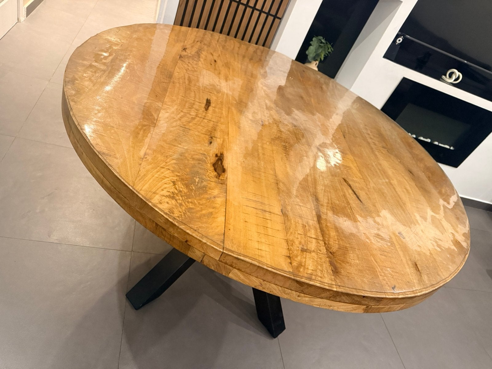 Eetkamertafel 1,20, Huis en Inrichting, Ophalen, Zo goed als nieuw, Rond